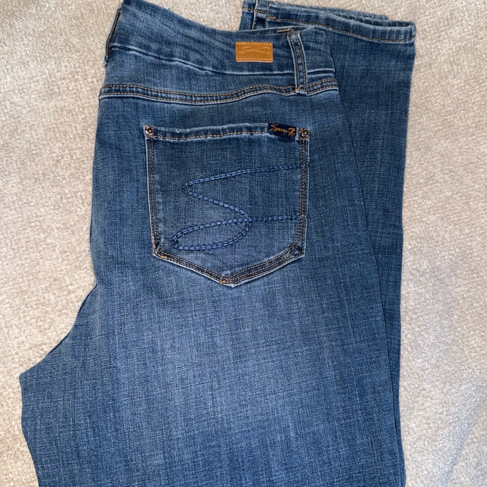 Seven7 Classic Blue Straight Leg Jeans